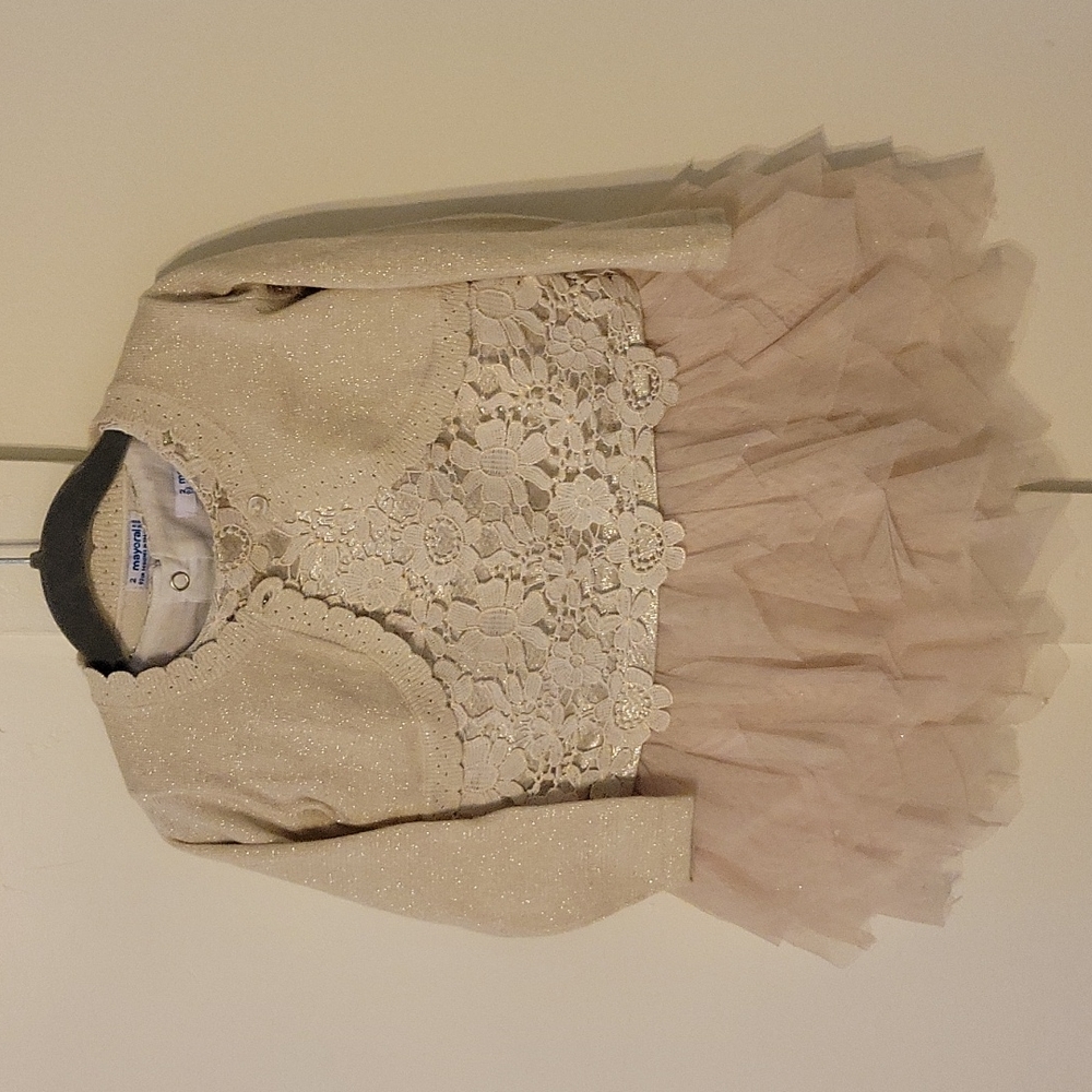 Mayoral toddler dress with cardigan